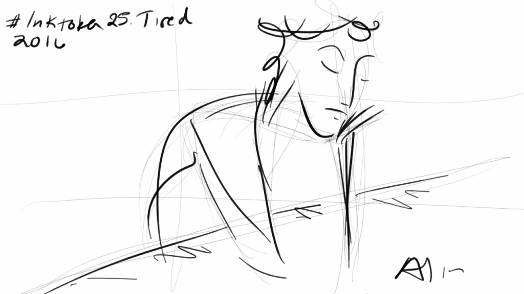 #inktober 25. Tired. Drawn with Note 3 + Sketchbook for Galaxy